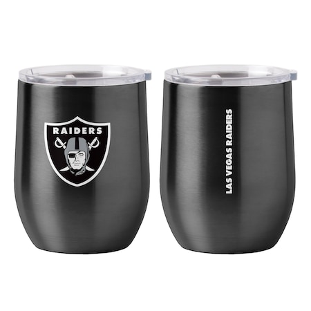 Logo Brands Las Vegas Raiders 16oz Gameday Stainless Curved Beverage 623-S16CB-1